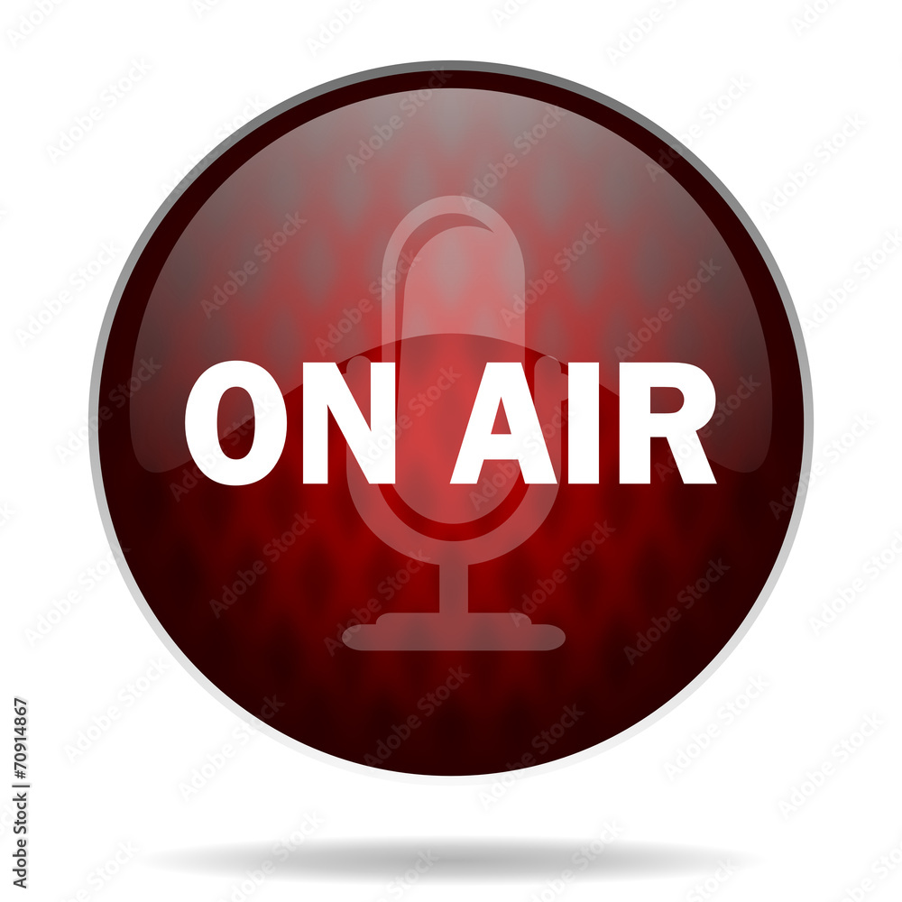on air red glossy web icon on white background. on air red glossy web icon on white background.