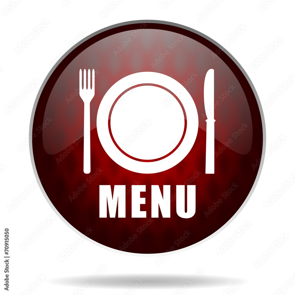 menu red glossy web icon on white background. menu red glossy web icon on white background.