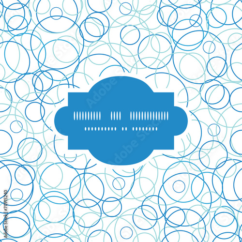 Vector abstract blue circles frame seamless pattern background