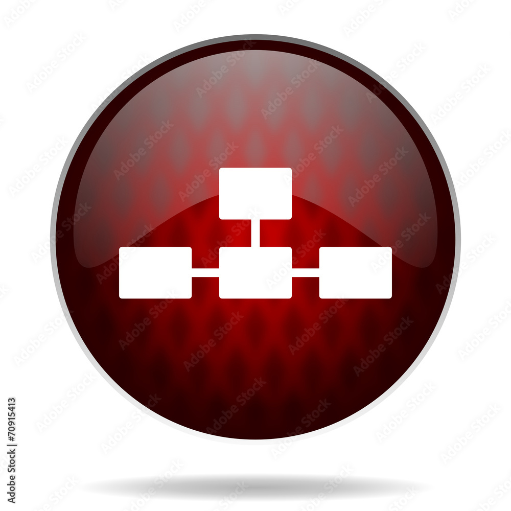 database red glossy web icon on white background. database red glossy web icon on white background.
