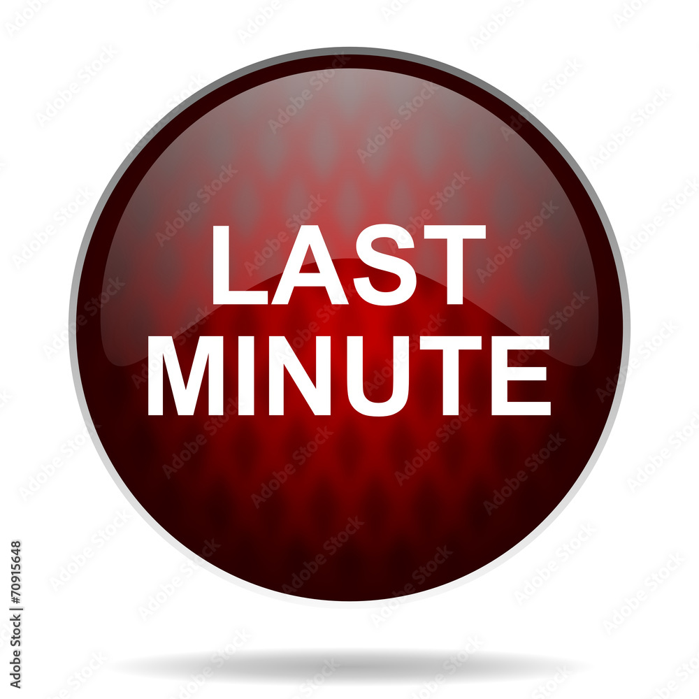 last minute red glossy web icon on white background. last minute red glossy web icon on white background.