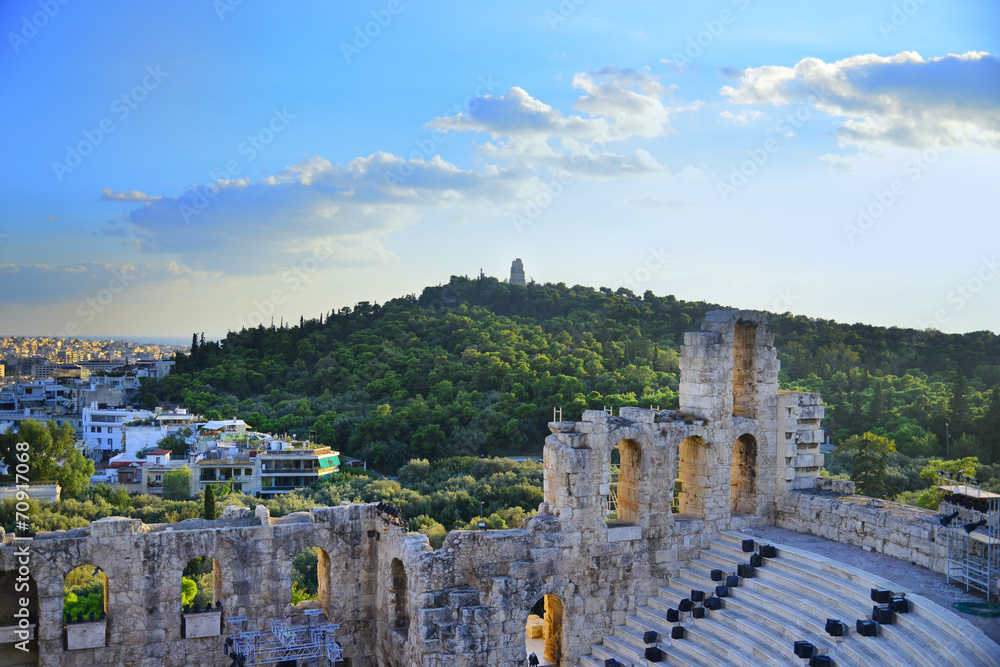 Odeon Herodes Atticus And Philopappus Hill