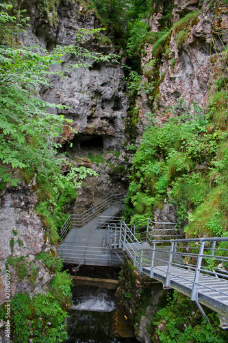 PASSERELLA NEL CANYON DEL RIO SASS A FONDO IN TRENTINO