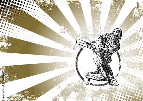 retro cricket poster background