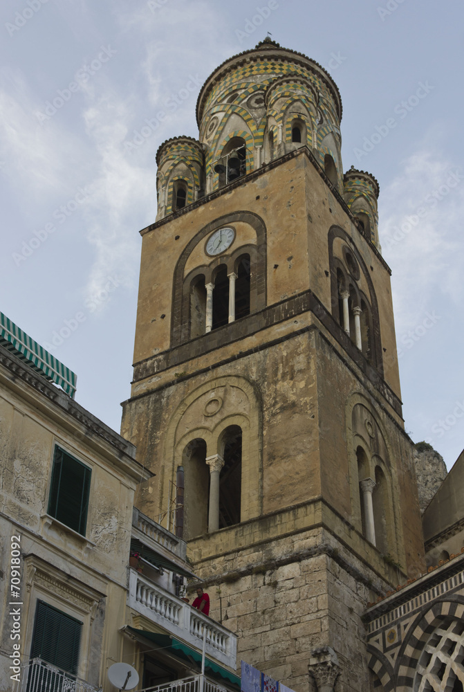 Obraz premium Amalfi Cathedral, Italy, Tower detail