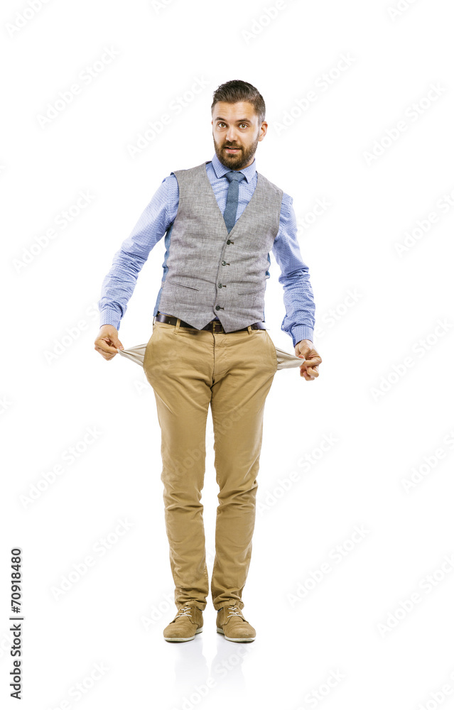 Hipster businessman in studio Hipster businessman in studio