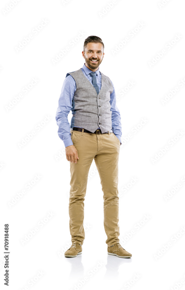 Hipster businessman in studio Hipster businessman in studio