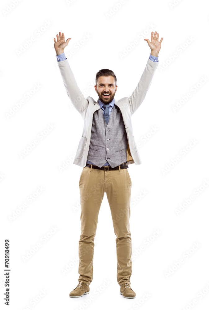 Hipster businessman in studio Hipster businessman in studio