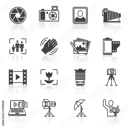Photography icons black