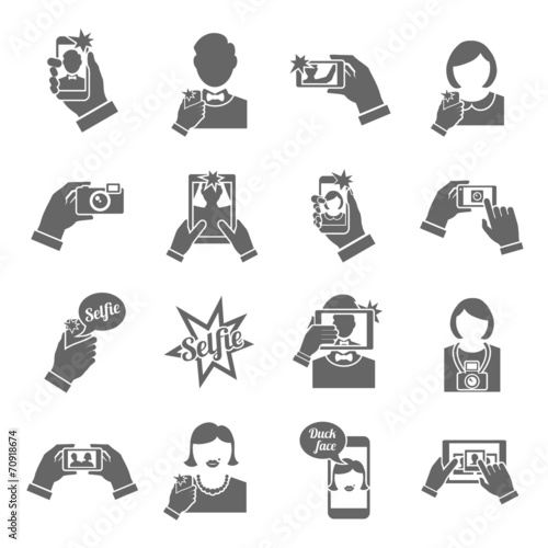 Selfie icons black