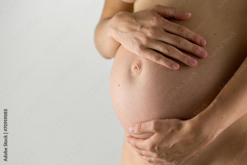 custom made wallpaper toronto digitalNaked woman holding her pregnant belly