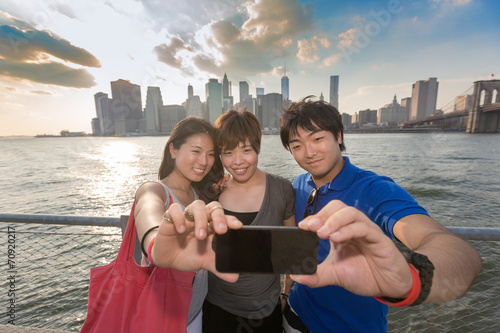 Japanese Tourists taking Selfie in New York