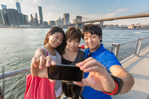 Japanese Tourists taking Selfie in New York