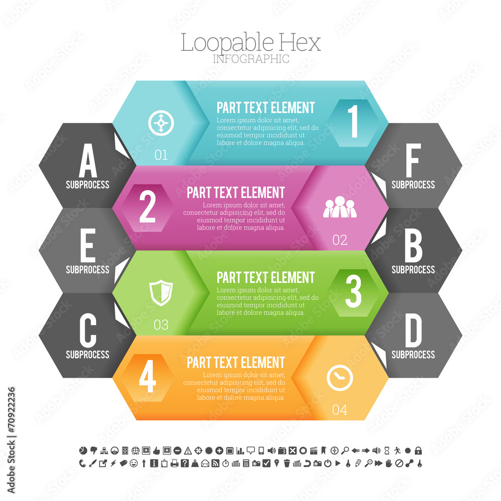 Loopable Hex Infographic Loopable Hex Infographic