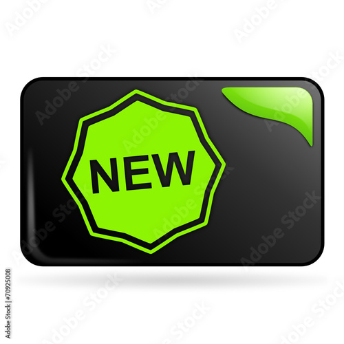 nouveau sur bouton web rectangle vert