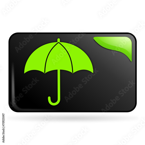 parapluie sur bouton web rectangle vert