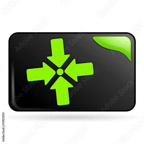 point de rassemblement sur bouton web rectangle vert