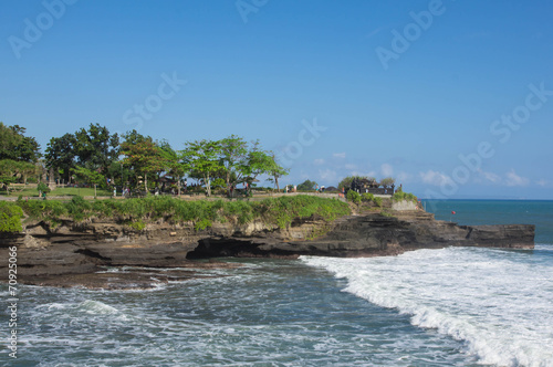 The ancient temple on the coast of the ocean. Bali, Indonesia