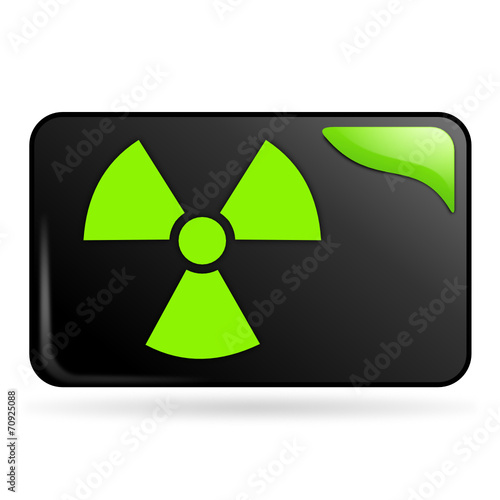 radioactivité sur bouton web rectangle vert