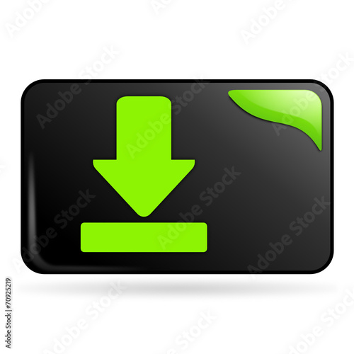 télécharger sur bouton web rectangle vert photo