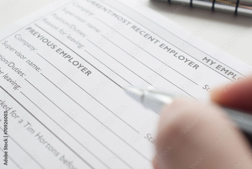 Application form concept for applying for a job Application form concept for applying for a job