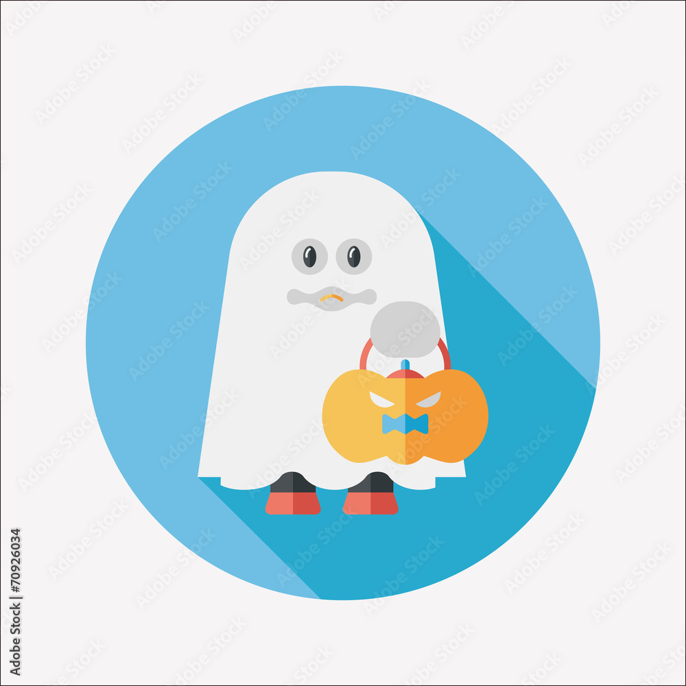 ghost flat icon with long shadow,eps10 ghost flat icon with long shadow,eps10