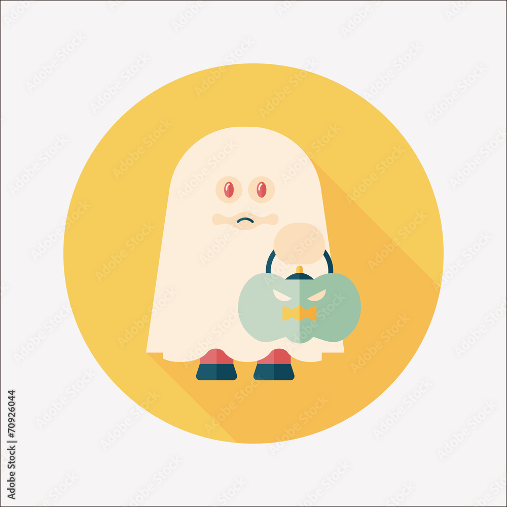 ghost flat icon with long shadow,eps10 ghost flat icon with long shadow,eps10