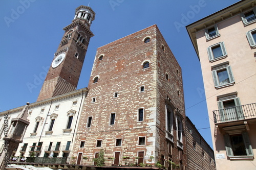 Italy, Veneto, Verona, Lamperti Tower and Palazzo della Ragione © ANADEL