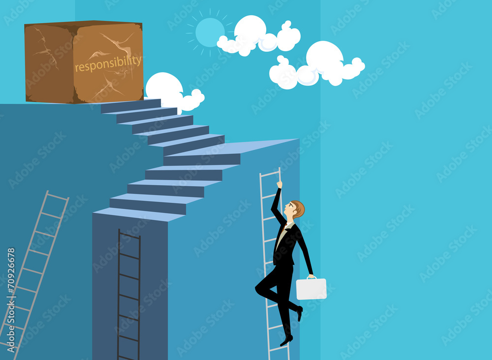 Responsibility business man cartoon concepts background Responsibility business man cartoon concepts background