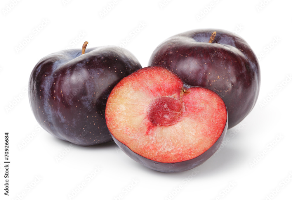 black plums with half