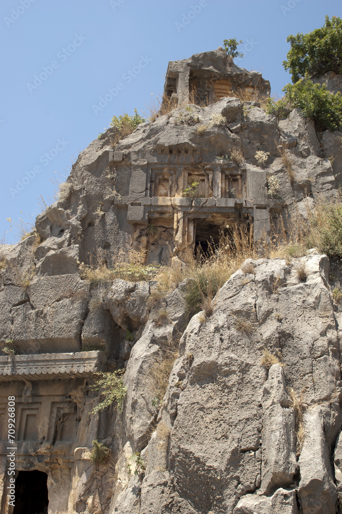 Rock-cut tombs in Myra, Demre, Turkey, Scene 2