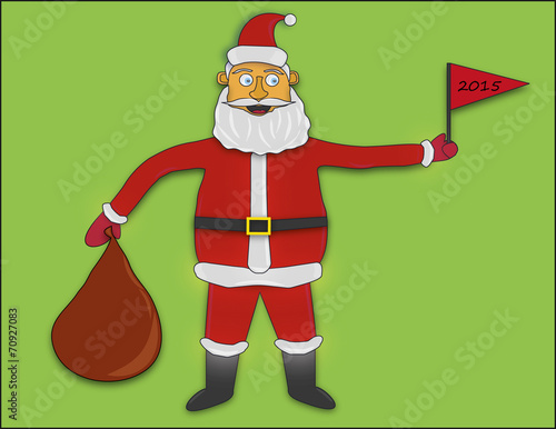 Santa Claus with flag and bag 2015