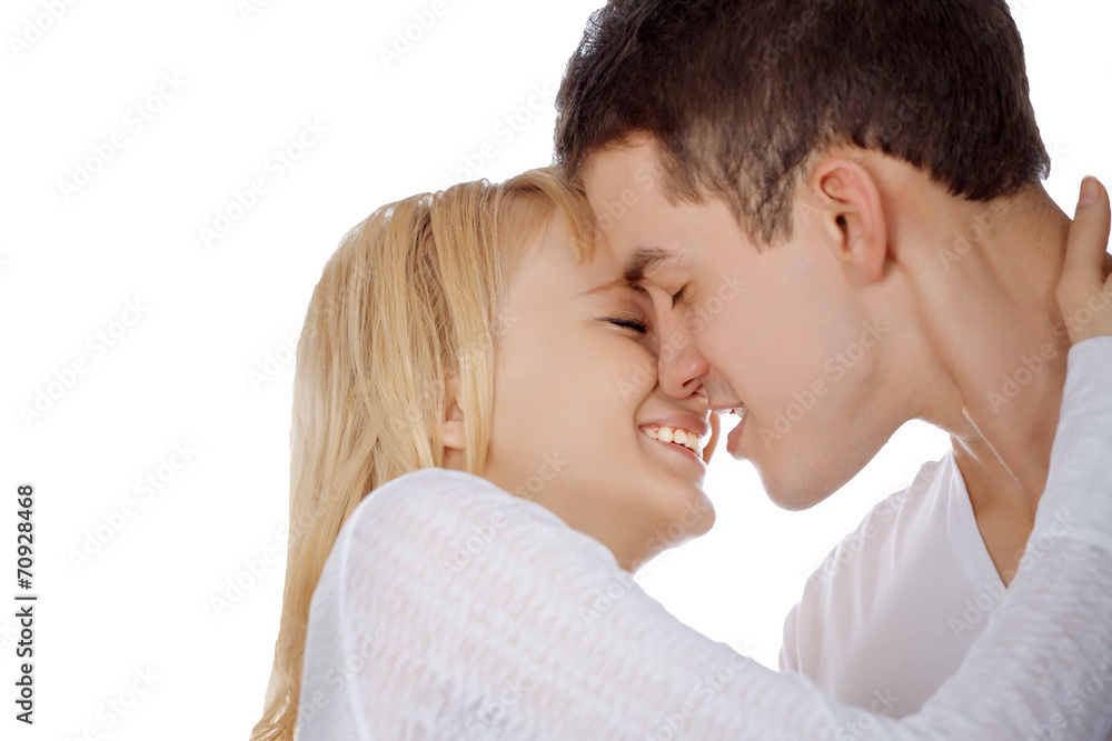 Young couple posing in the studio Young couple posing in the studio