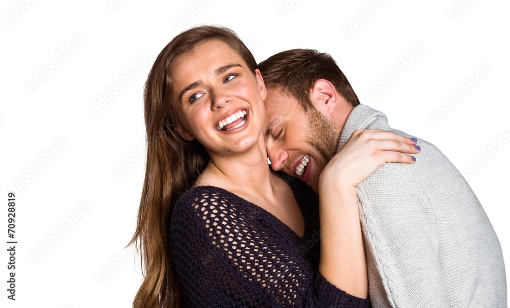 Naklejka premium Close up of happy young couple