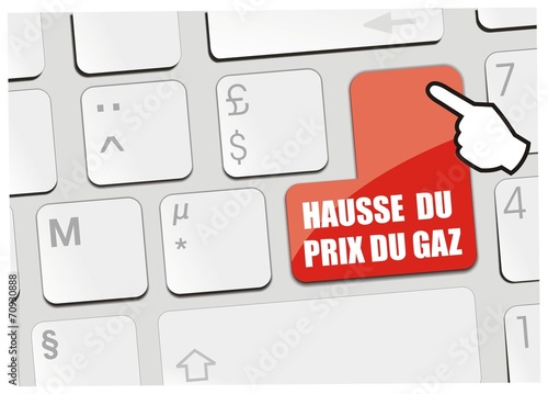 clavier hausse du prix du gaz