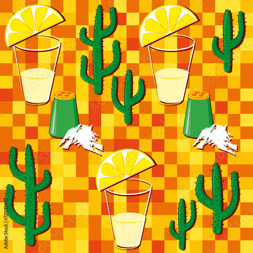Seamless pattern with tequila