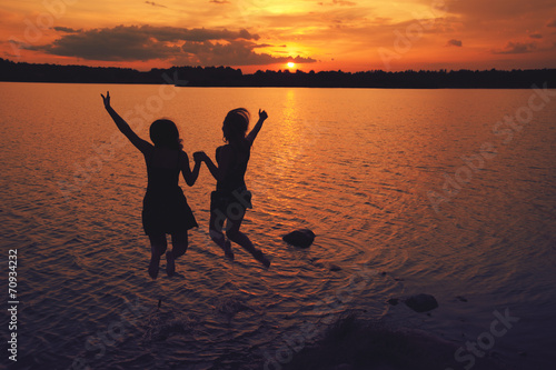 friends at sunset
