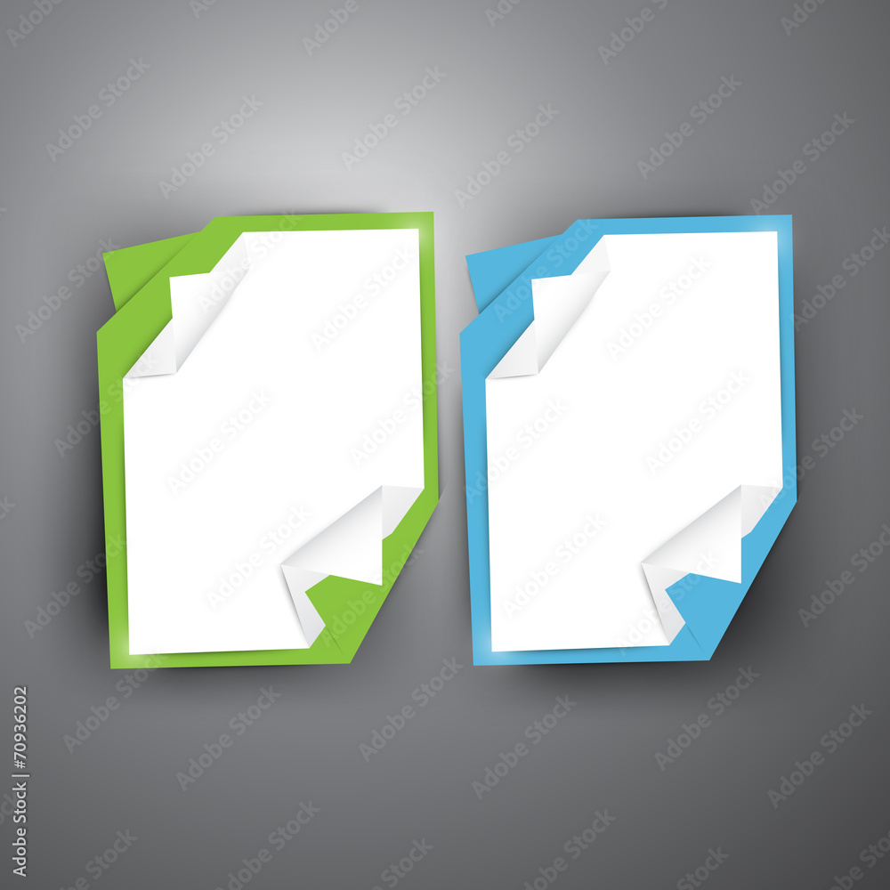 Origami paper vector banners set Origami paper vector banners set