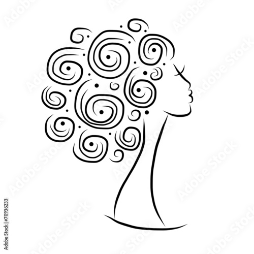 Female head silhouette for your design