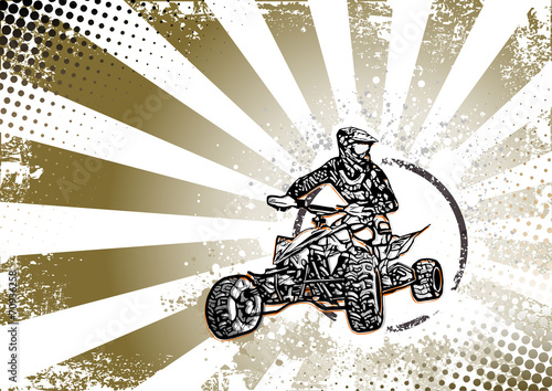 retro quad bike poster background