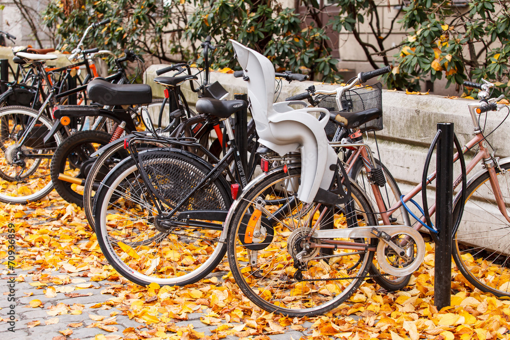 Fototapeta premium bikes parked in Stockholm