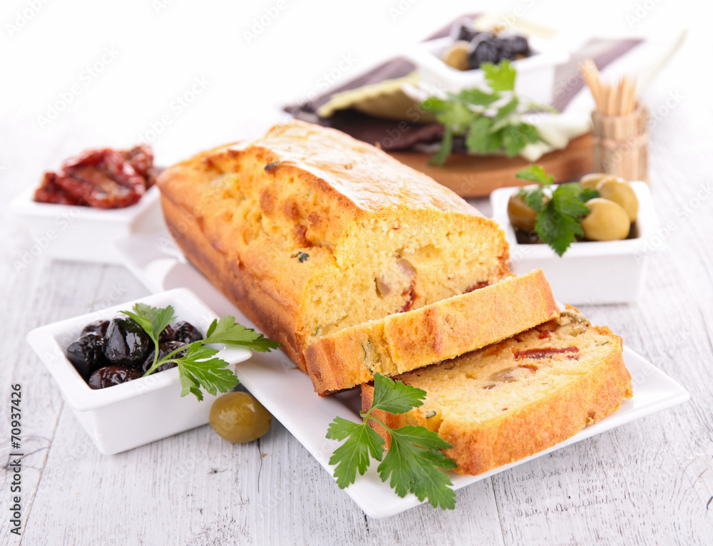 loaf cake with vegetable