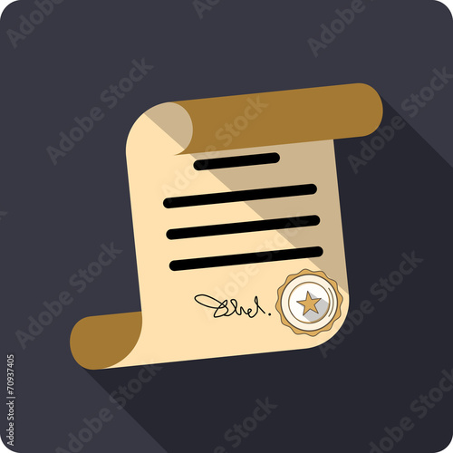 Vector Diploma Flat Icon