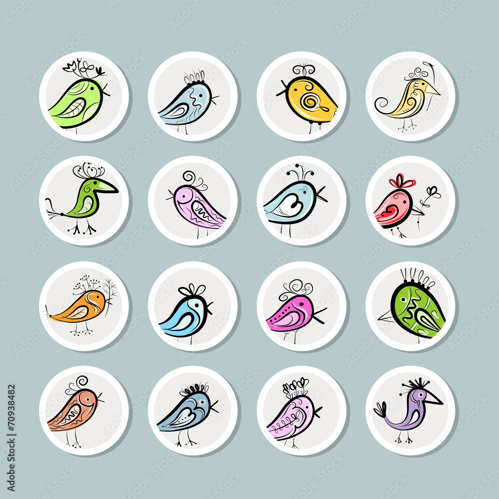 Funny birds collection for your design Funny birds collection for your design