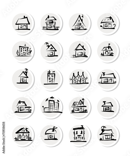 Set of  houses, sketch for your design