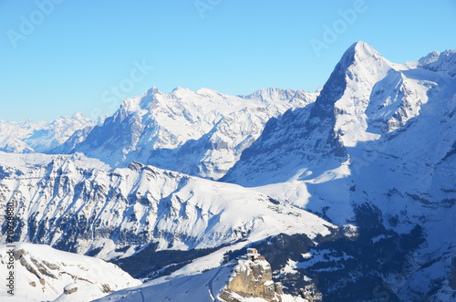 Eiger, Moench and Jungfrau, famous Swiss mountain peaks © HappyAlex