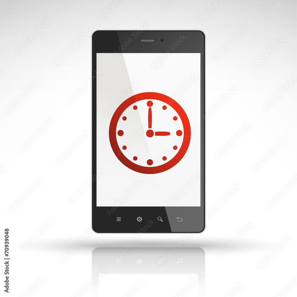 clock icon on mobile phone clock icon on mobile phone