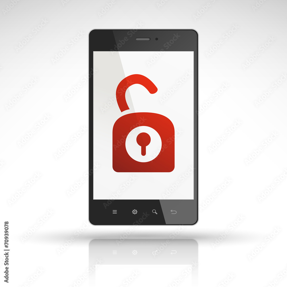 padlock icon on mobile phone padlock icon on mobile phone