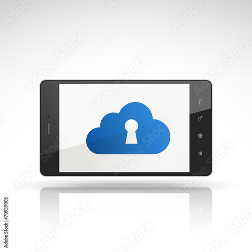 internet security icon on mobile phone