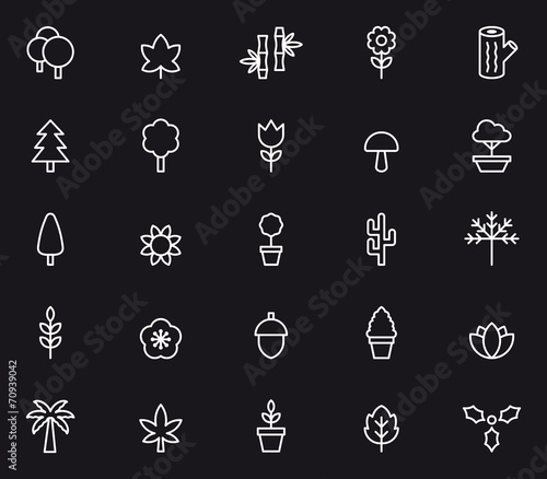 Flowers, Plants and Trees icon set